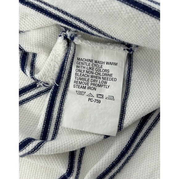 IZOD Mens White Blue Striped Short Sleeve Polo XL‎ - Picture 8 of 11